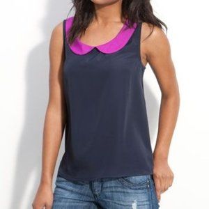 Mimi chica navy blue chiffon tank